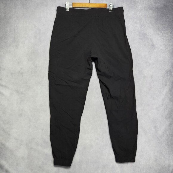 Athletex Jogger Pants Mens Large Black Tapered Drawstring Water Resistant Nylon - Picture 2 of 12